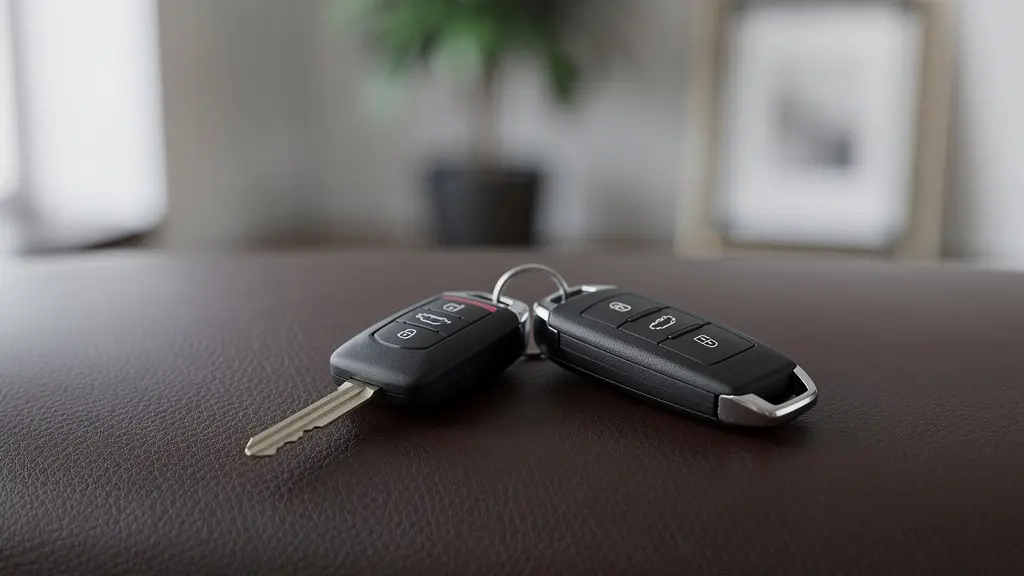 Clés de véhicule premium posées sur un bureau de conseiller en assurance
